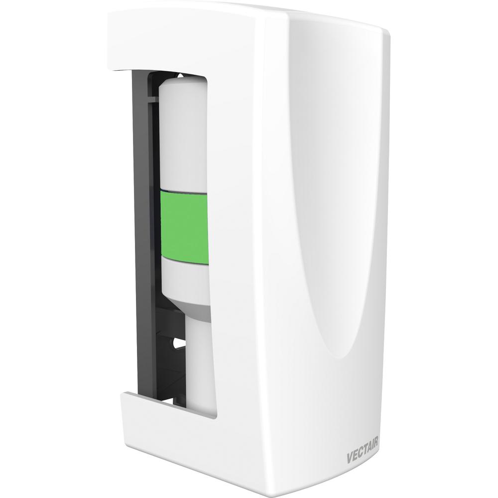 Vectair Systems V-Air MVP Air Freshener Dispenser - 60 Day Refill Life - 6000 ft³ Coverage - 1 Each - White. Picture 1