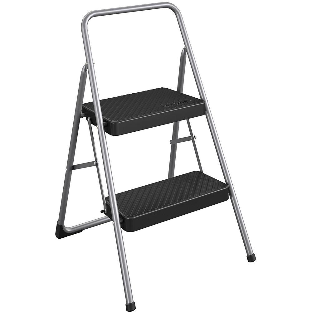 Cosco 2-Step Household Folding Step Stool - 2 Step - 200 lb Load Capacity - 17.3" x 18" x 28.2" - Gray. Picture 1