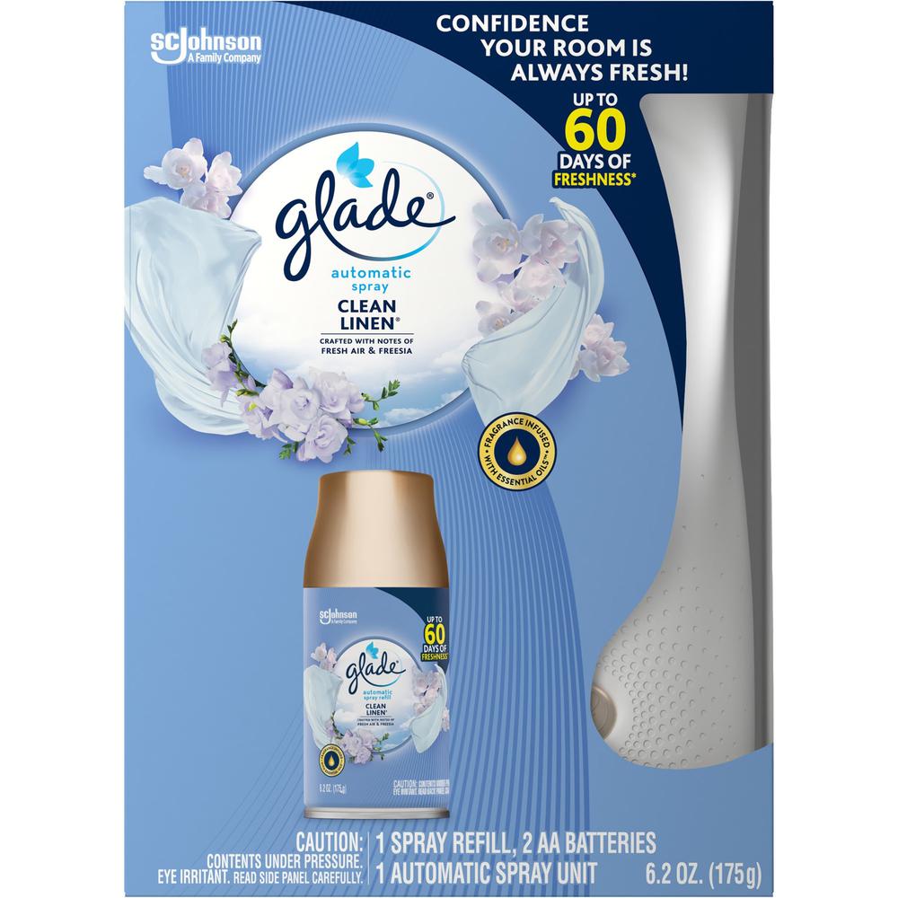 Glade Clean Linen Automatic Spray Kit - 6.20 oz - Clean Linen - 60 Day - 1 Pack. Picture 1