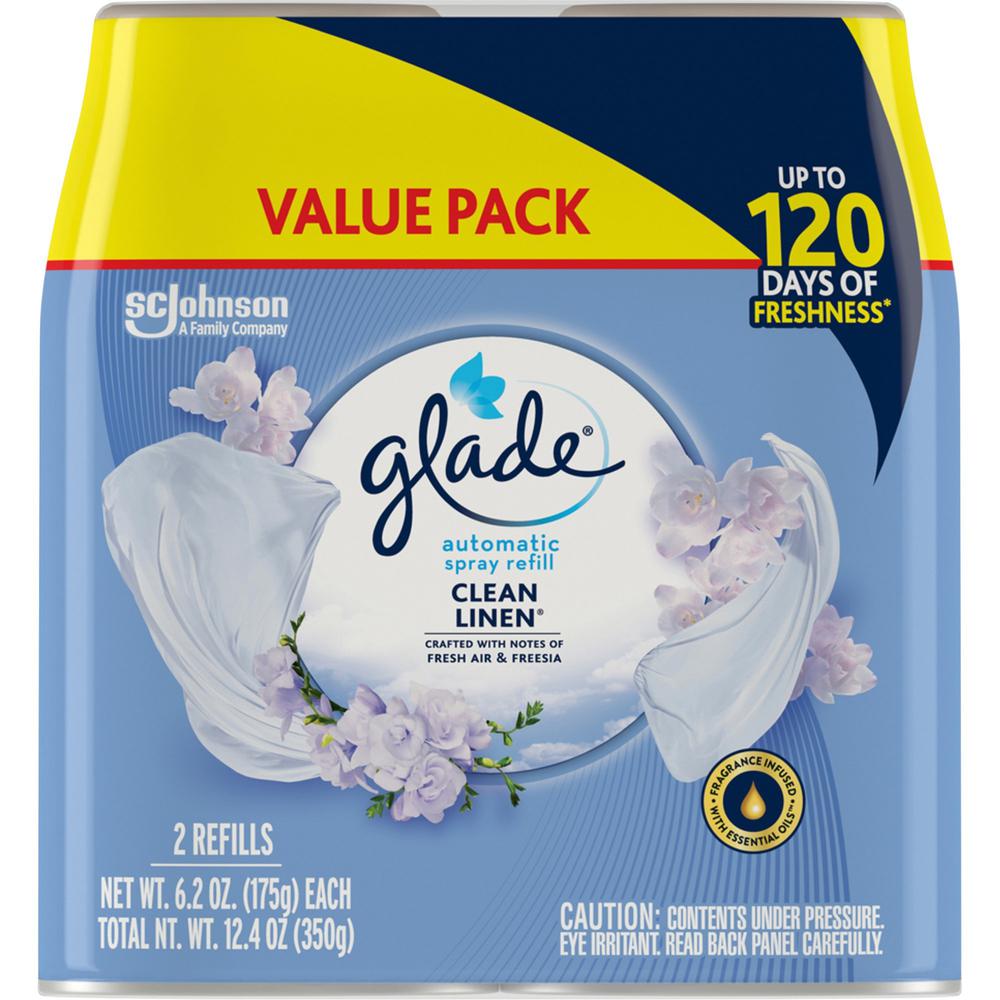 Glade Automatic Spray Refill Value Pack - 12.40 oz - Clean Linen - 60 Day - 2 / Pack - Long Lasting, Phthalate-free, Paraben-free, Formaldehyde-free. Picture 1