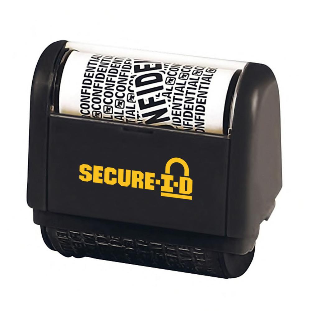 Consolidated Stamp Secure-I-D Personal Security Roller Stamp - "CONFIDENTIAL" - 1.50" Impression Length - Black - 1 / Pack. Picture 1