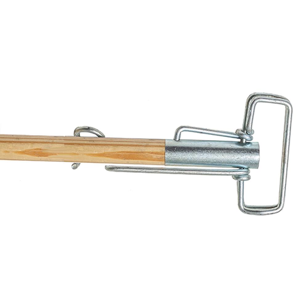Genuine Joe Metal Sure Grip Mop Handle - 60" Length - 1.13" Diameter - Brown - Metal - 1 Each. Picture 1