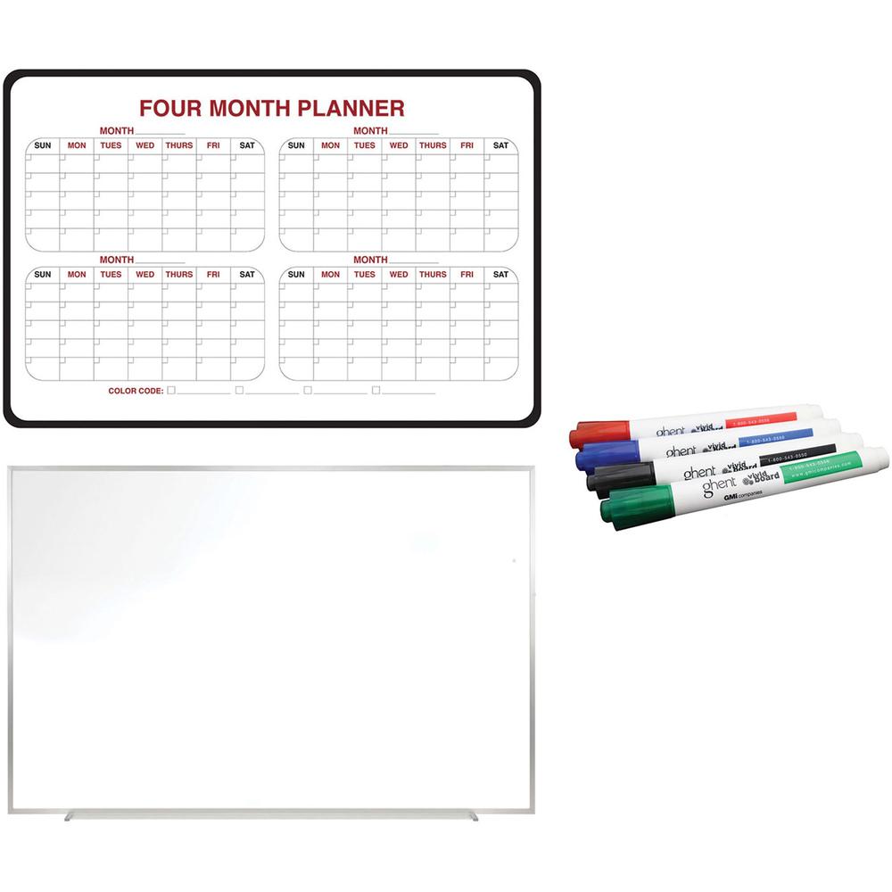 Ghent Dry Erase/Bulletin Board Kit - White, Assorted - 1 Each. Picture 1