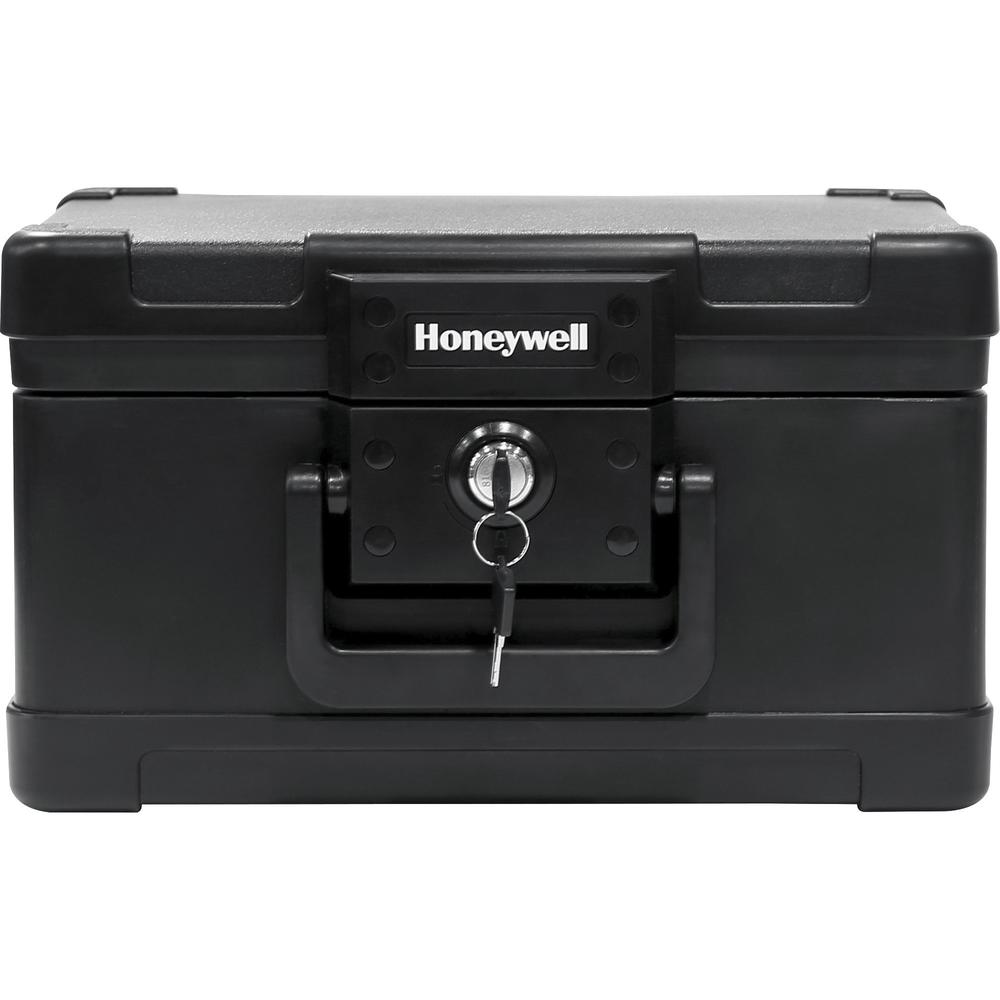 Honeywell 1502 Security Chest - 0.15 ft³ - Key Lock - Fire Resistant, Water Resistant, Water Proof, Damage Resistant - for Envelope, USB Drive, CD, Document, Digital Media, Residential - Internal Size. Picture 1