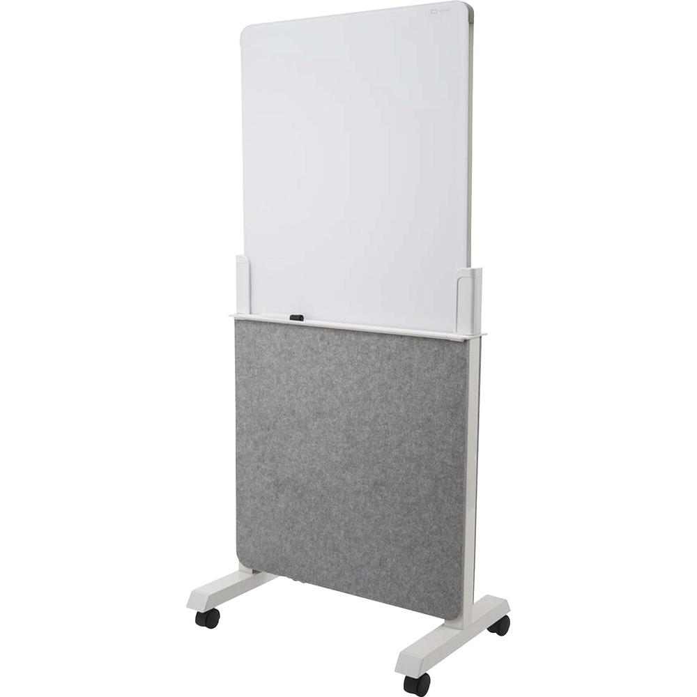 Quartet Agile Easel with Glass Dry-Erase Board - White Tempered Glass Surface - Gray Frame - Assembly Required - 1 Each. Picture 1
