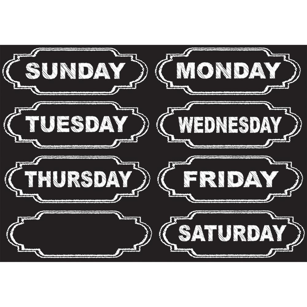 Ashley Magnetic Chalkboard Days of the Week - Die-cut, Write on/Wipe off - 1 / Each - Multicolor. Picture 1