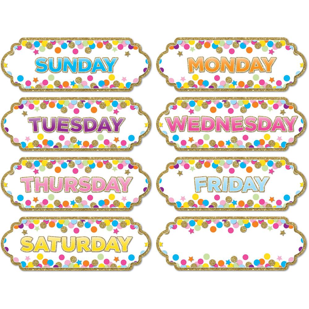 Ashley Magnetic Confetti Days Timesavers - Die-cut, Write on/Wipe off - 1 / Each - Multicolor. The main picture.