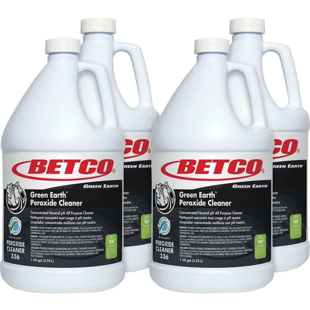 Green Earth Peroxide Cleaner - Concentrate Liquid - 128 fl oz (4 quart) - Fresh Mint Scent - 4 / Carton - Clear. The main picture.