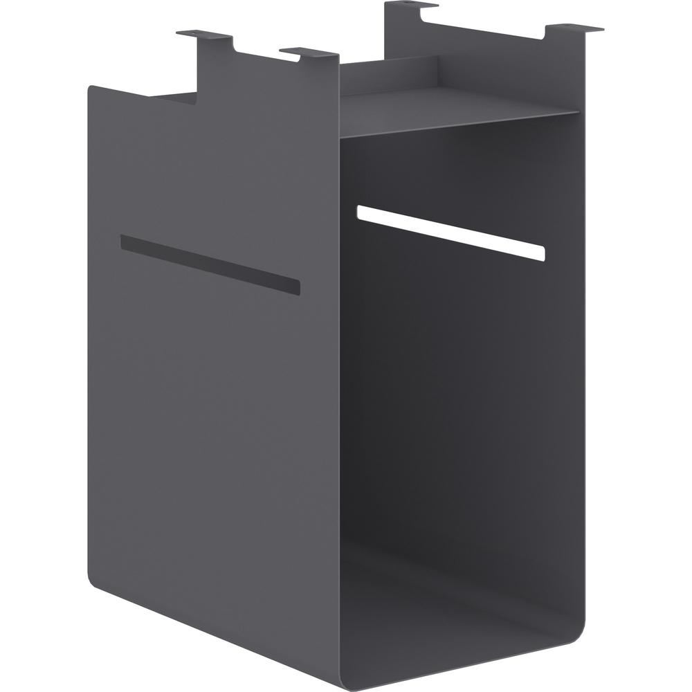 HON Fuse Undermount Cubby - Modern - 10" Width x 15" Depth x 20" Height - Charcoal, Gray. Picture 1