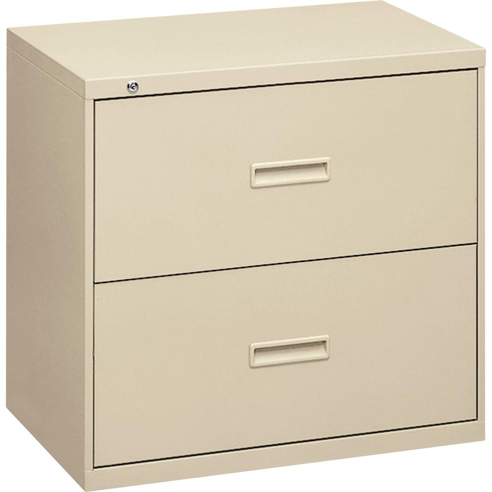 HON 400 File Cabinet - 36" x 18" x 28.4" - 2 x Drawer(s) for File - Letter, Legal - Lateral - Tamper Resistant, Compact, Sturdy, Interlocking, Welded, Removable Lock, Leveling Glide, Divider, Ball-bea. Picture 1