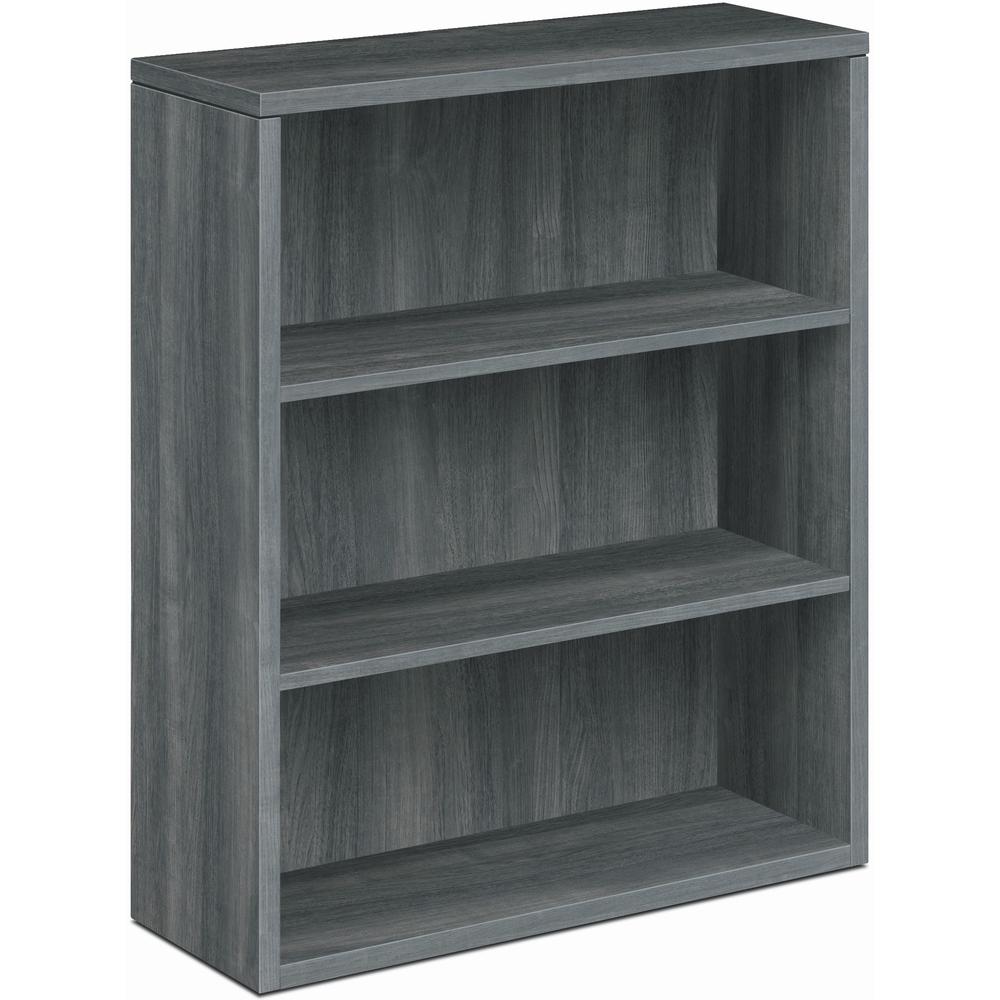 HON 10500 Bookcase - 36" x 13.1"43.4" - 3 Shelve(s) - Material: Laminate - Finish: Sterling Ash - Leveling Glide. Picture 1