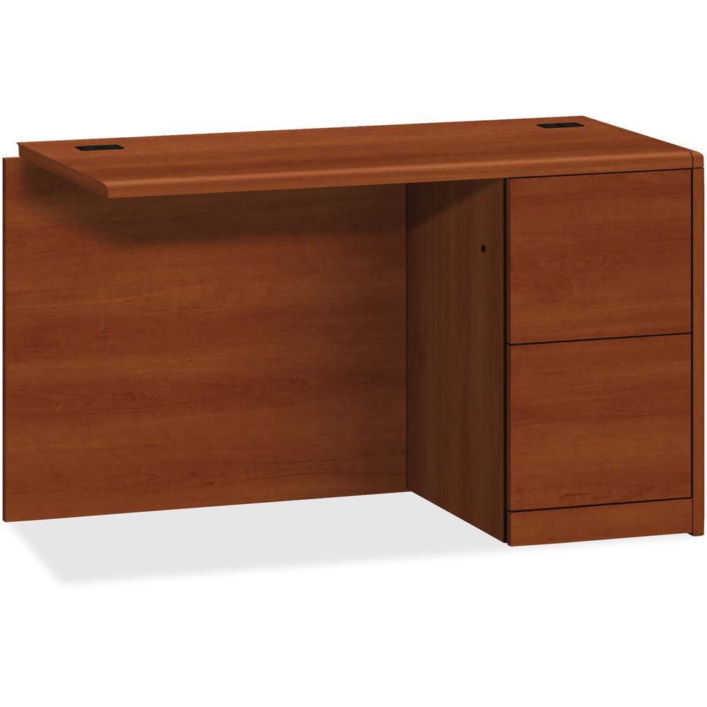 HON 10700 H10711R Return - 48" x 24" x 29.5" - 2 x File Drawer(s)Right Side - Waterfall Edge - Finish: Cognac. Picture 1