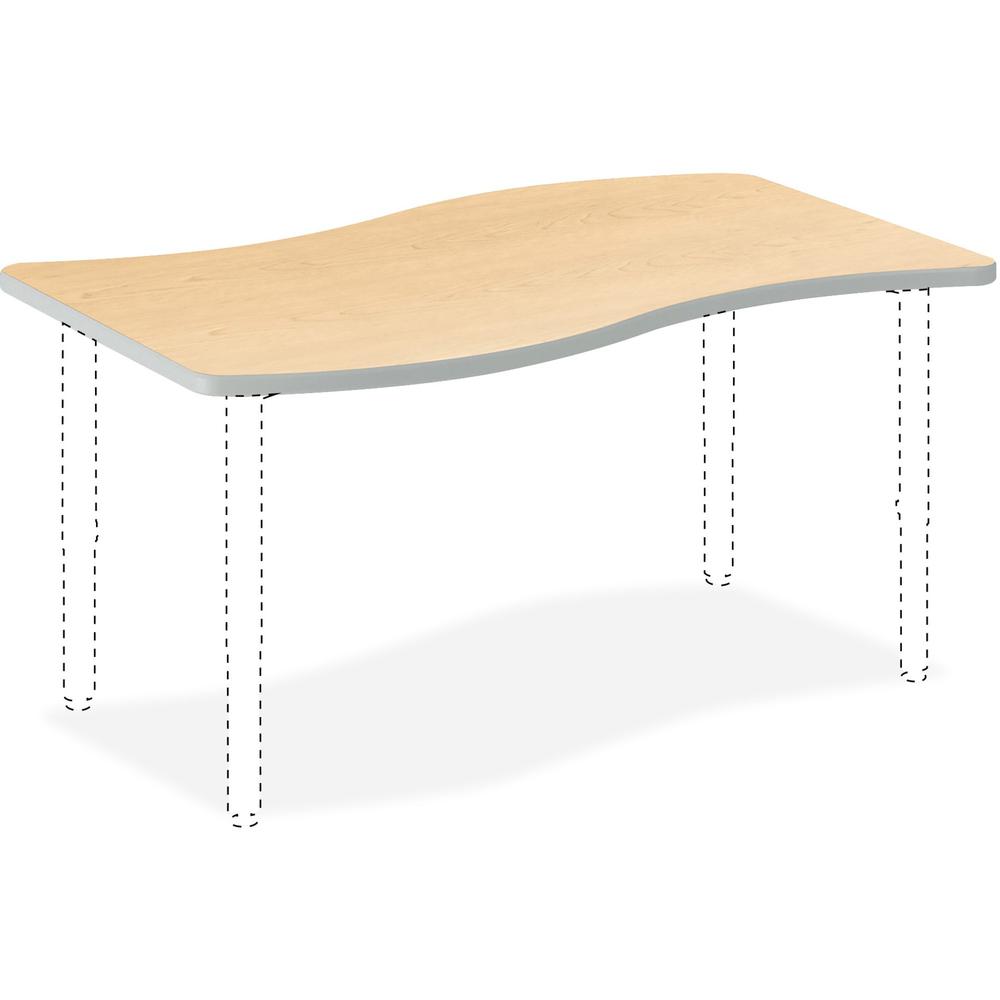 HON Build Series Ribbon Shape Tabletop - Ribbon Top - 6 Seating Capacity - 25" to 34" Adjustment x 54" Width x 30" Depth - Natural Maple. Picture 1