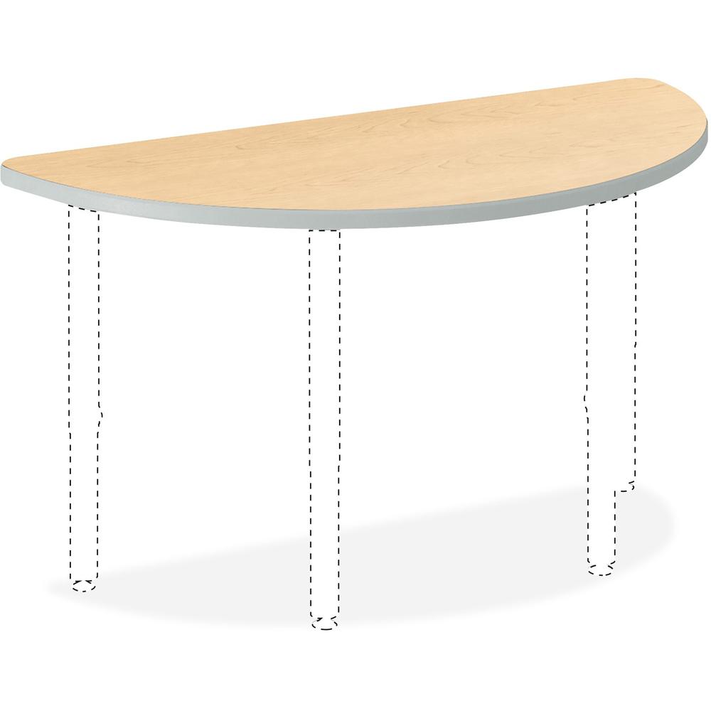 HON Build Series Half-round Tabletop - Half Round Top - 25" to 34" Adjustment x 60" Width x 30" Depth - Natural Maple. Picture 1