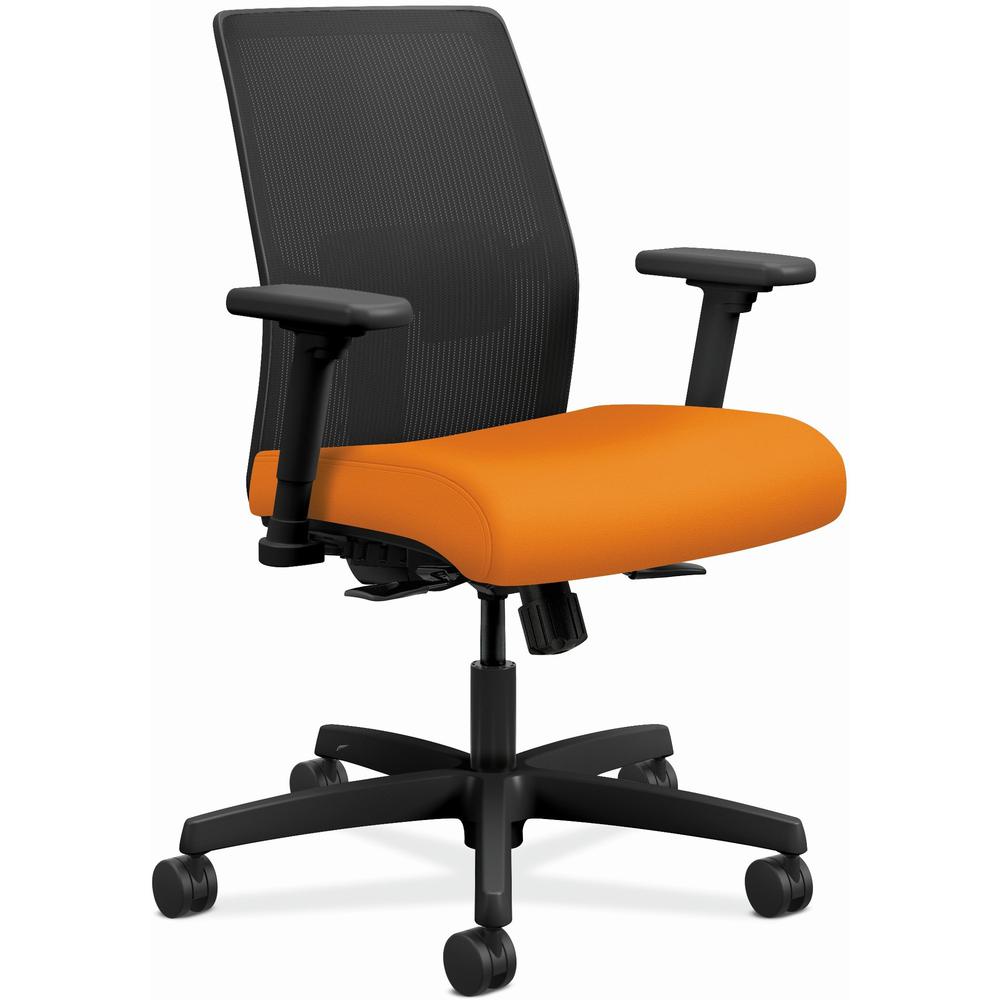 HON Ignition 2.0 Chair - Apricot Fabric Seat - Black Mesh Back - Black Frame - Apricot. Picture 1