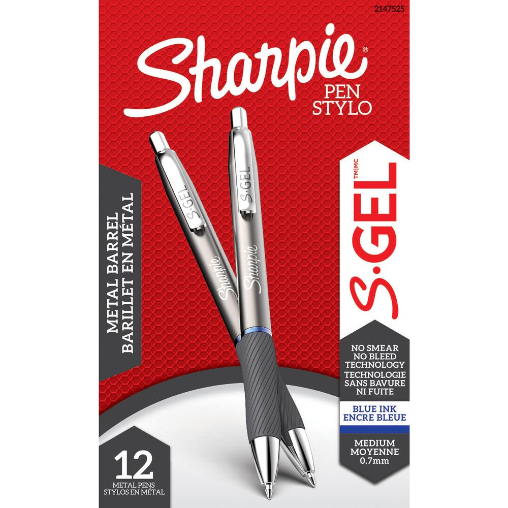 Sharpie S-Gel Pen - 0.7 mm Pen Point Size - Blue - Black Barrel - 12 / Dozen. Picture 1
