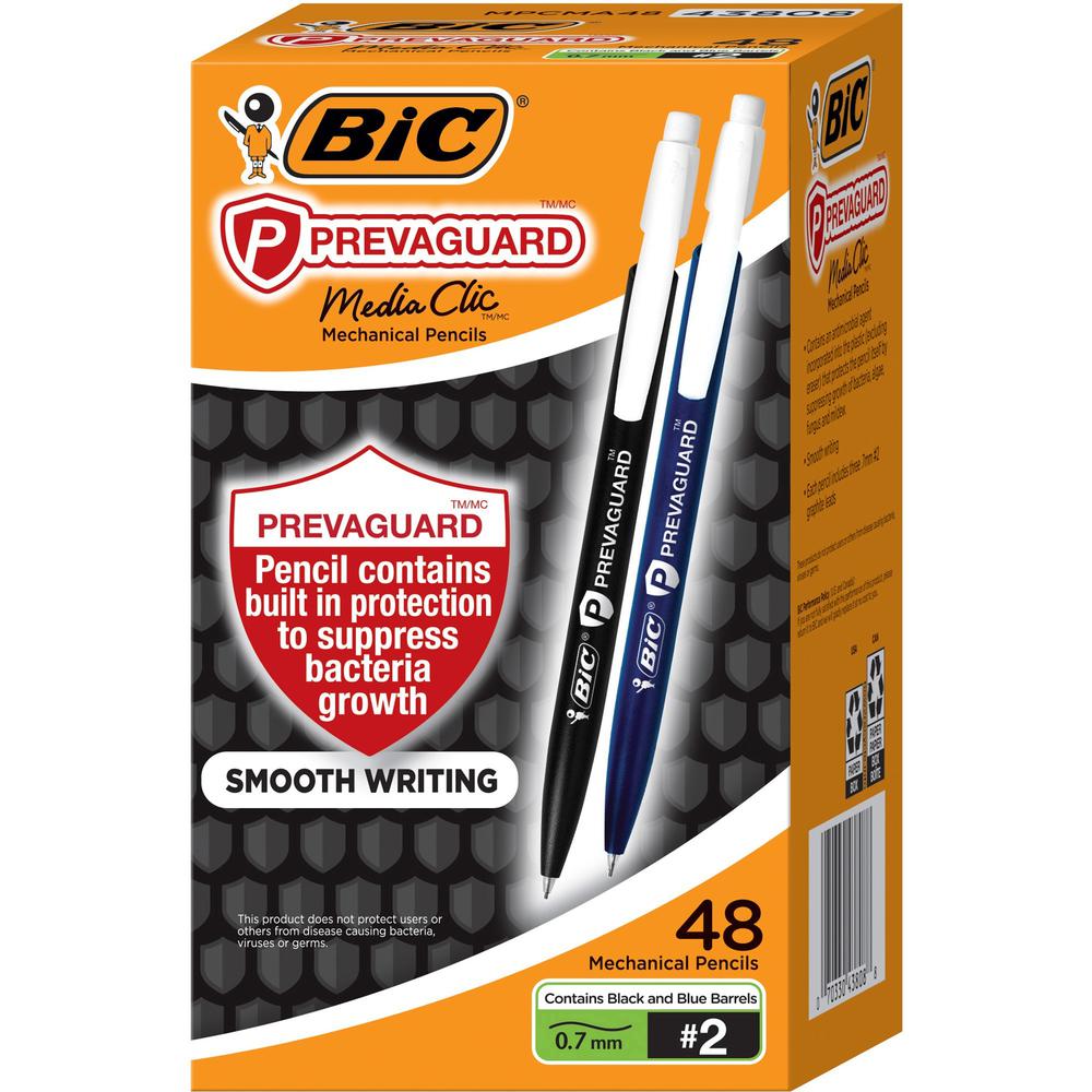 BIC Antimicrobial Mechanical Pencils - #2 Lead - 0.7 mm Lead Diameter - Black Lead - Plastic Barrel - 48 / Box. Picture 1