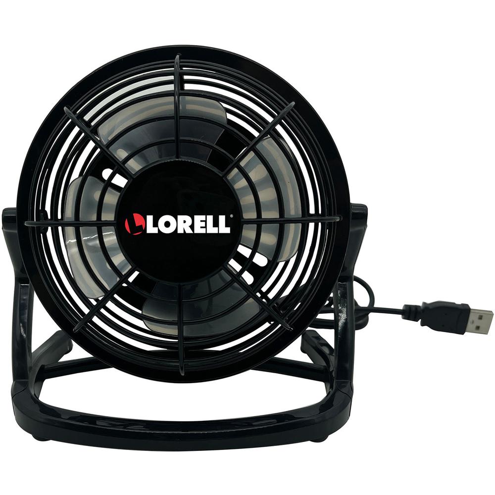 Lorell USB-powered Personal Fan - Adjustable Tilt Head, Durable, USB Powered, Compact - Metal, Plastic - Black. Picture 1