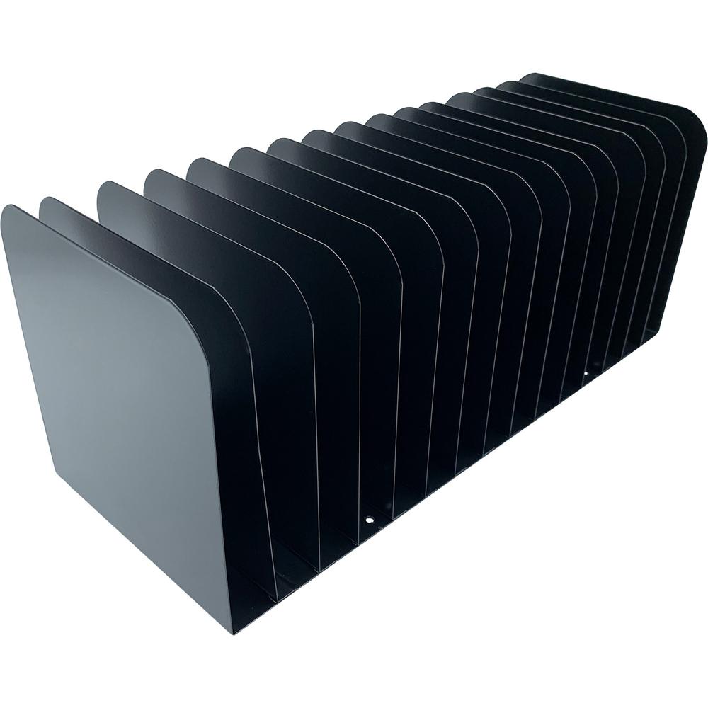 Huron 15-slot Vertical Message Rack - 15 Compartment(s) - Vertical - 6.5" Height x 16" Width x 16.3" Depth - Durable - Black - Steel - 1 Each. Picture 1