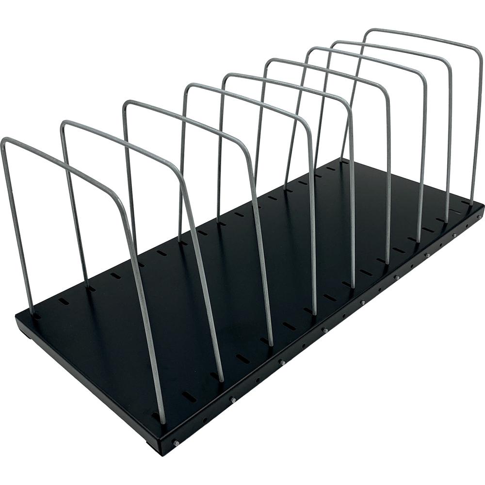 Huron Metal Wire Vertical Slots Organizer/Sorter - 8 Compartment(s) - Vertical - 7.5" Height x 18.3" Width x 8" Depth - Black - 1 Each. Picture 1