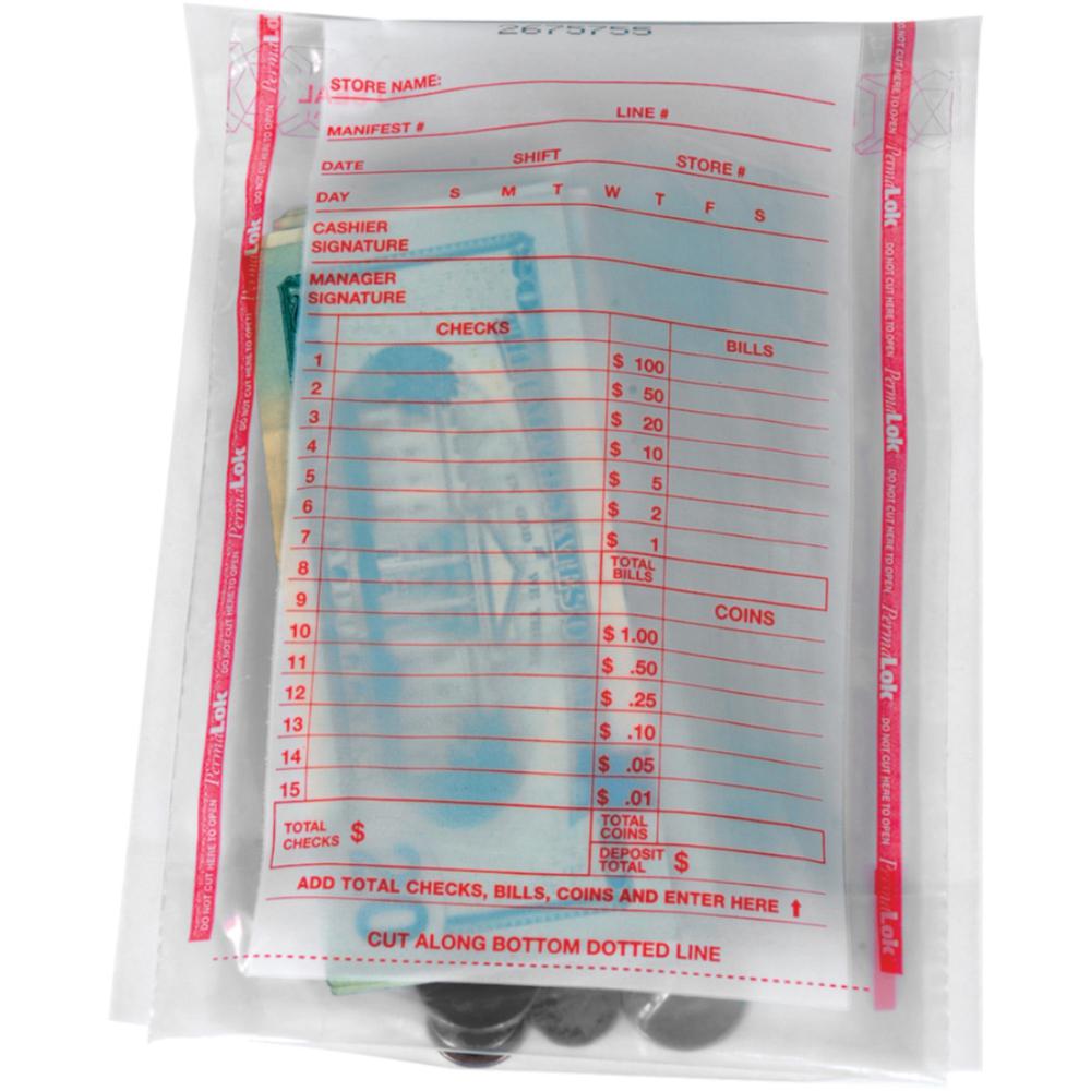 ControlTek PermaLOK Bundle Bags - 5.75" Width x 8.75" Length - Clear - 1000/Carton - Cash. Picture 1