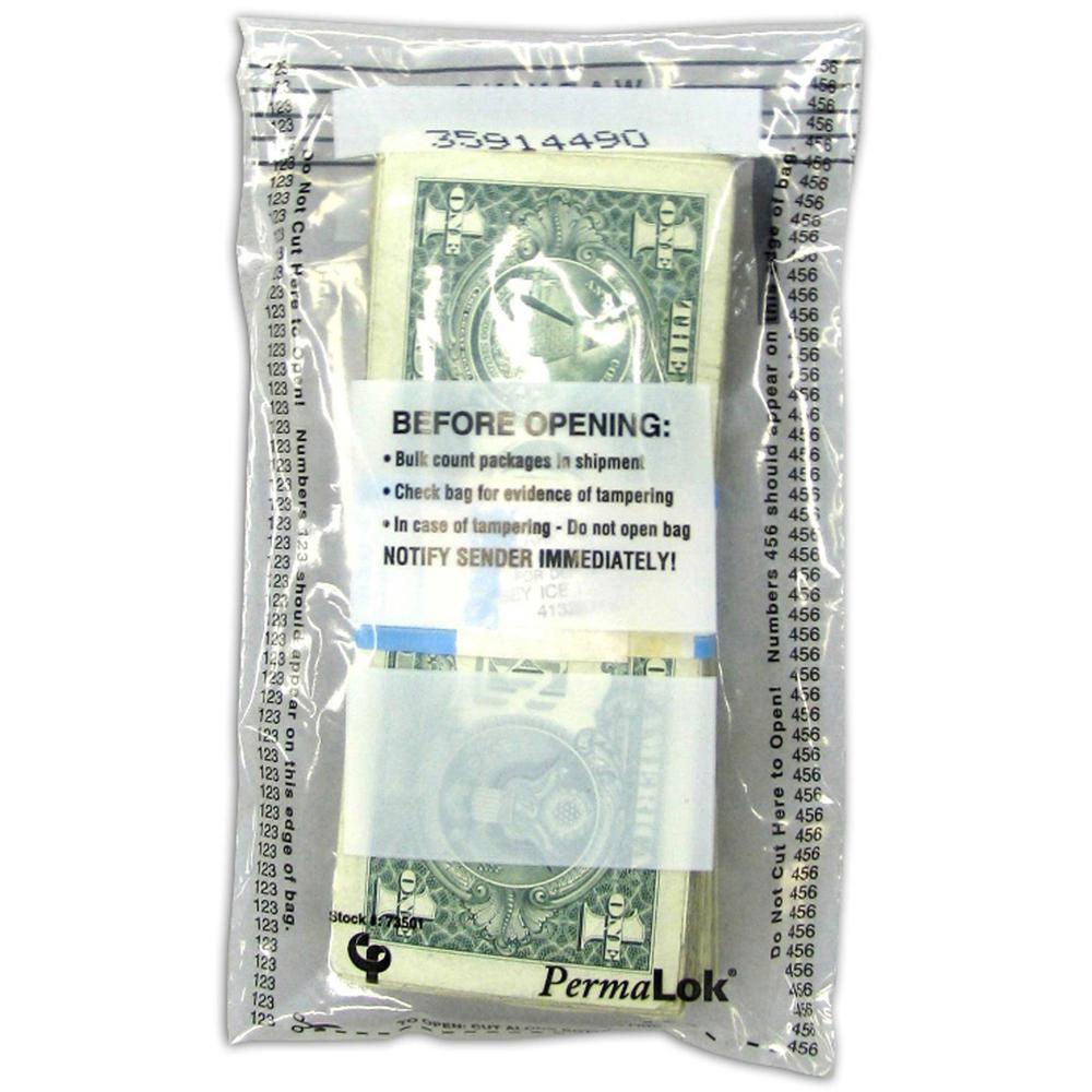 ControlTek PermaLOK Bundle Bags - 4.50" Width x 7.75" Length - Clear - 4000/Carton - Cash, Bill. Picture 1