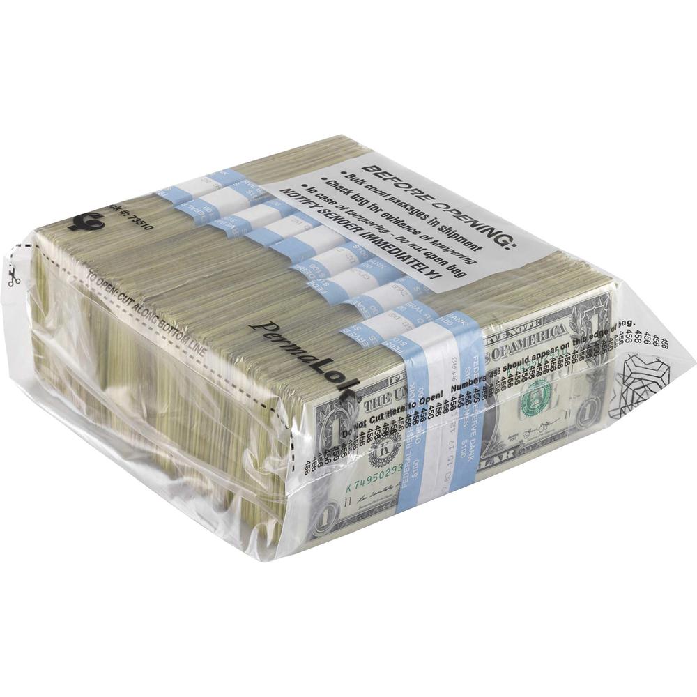 ControlTek PermaLOK Bundle Bags - 8" Width x 9.25" Length - Clear - 250/Pack - Cash, Bill. Picture 1