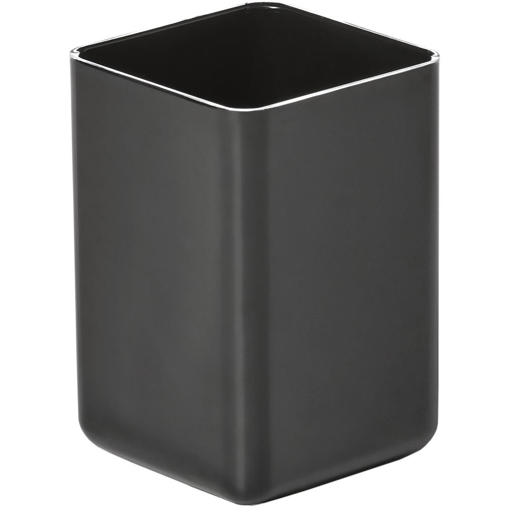 Deflecto Antimicrobial Pencil Cup Black - 3.6" x 2.1" x 2.1" x - Polystyrene - Black. Picture 1