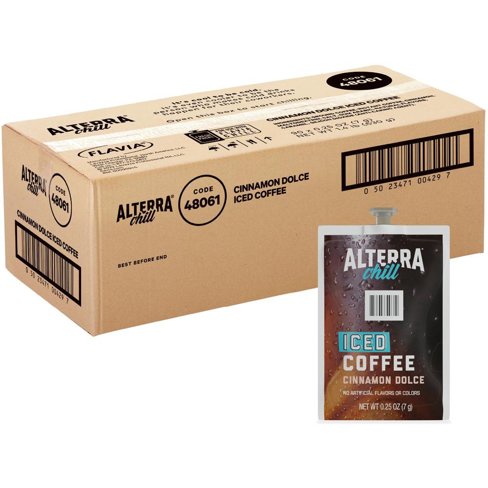 Alterra Freshpack Cinnamon Dolce Iced Coffee - Compatible with Flavia Creation 300 with Chill Refresh Module, Flavia Creation 600 with Chill Module - Dark - 90 / Carton. Picture 1