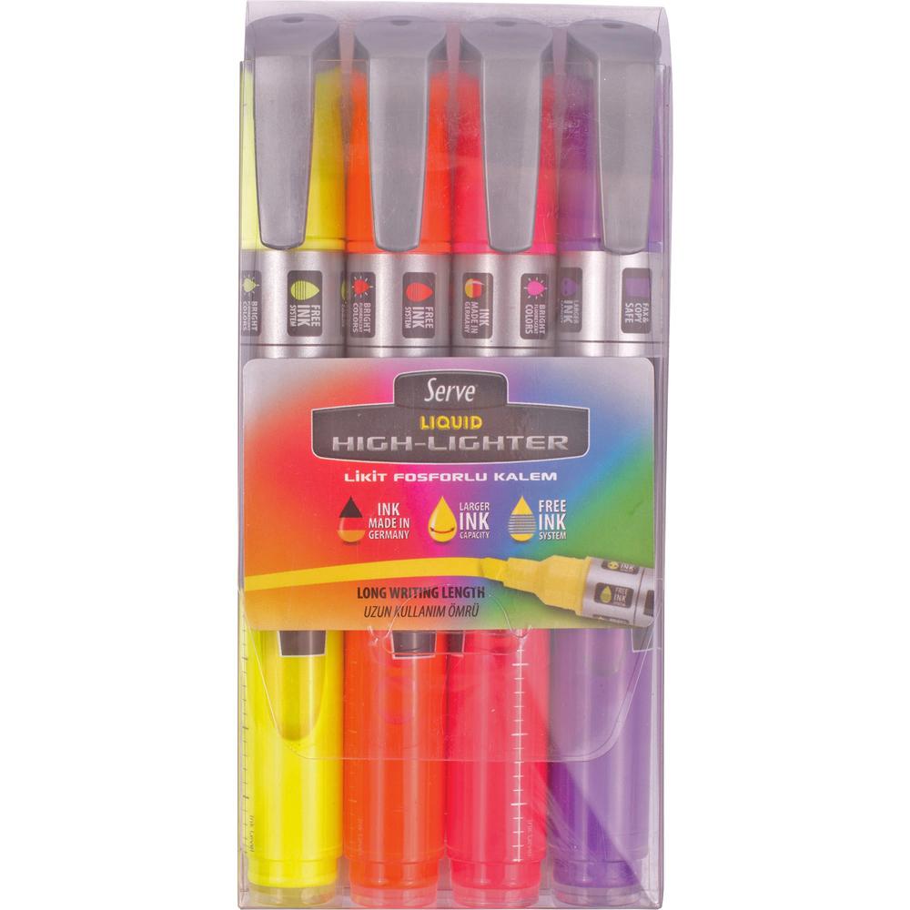 So-Mine Serve Jumbo Liquid Highlighter - Chisel Marker Point Style - Fluorescent Assorted Pigment-based, Liquid Ink - 1 Each. Picture 1