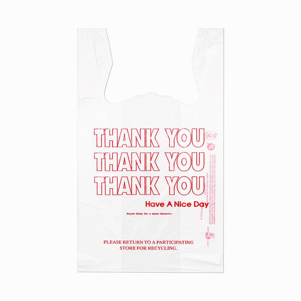 Inteplast T-Shirt Bags - 11.50" Width x 21" Length - 0.49 mil (13 Micron) Thickness - White - Plastic - 900/Carton - Shopping, Shirt. Picture 1