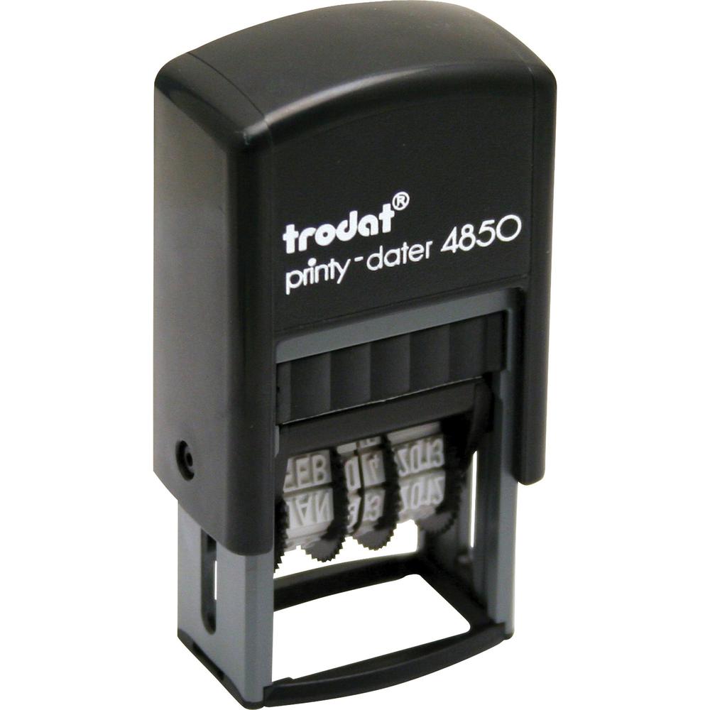 Trodat Micro 5-in-1 Date Stamp - Date Stamp - "E-MAILED, FAXED, PAID, RECEIVED" - 0.75" Impression Width - 10000 Impression(s) - 4 Bands - Assorted - Plastic Plastic - Recycled - 1 Each. Picture 1