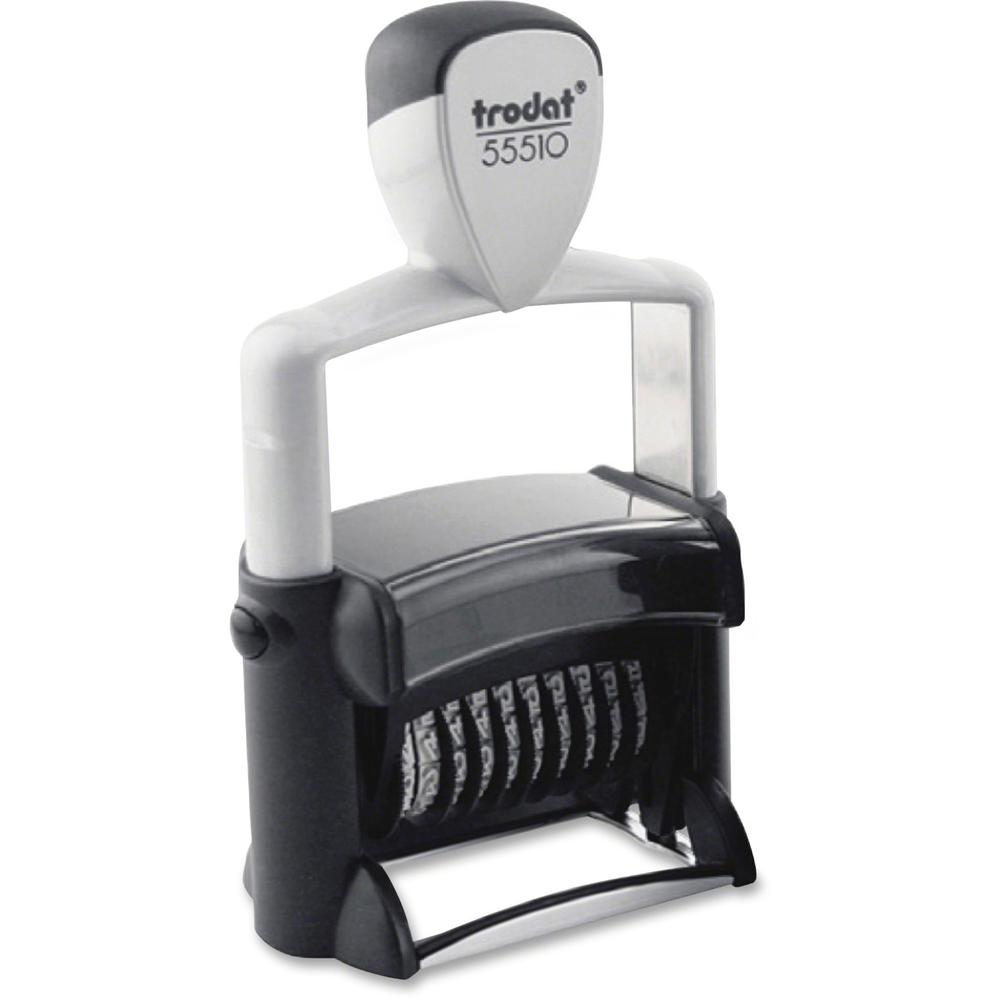 Trodat 10-Digit Self-Inking Stamp - Date Stamp - Black - Recycled - 1 Each. Picture 1