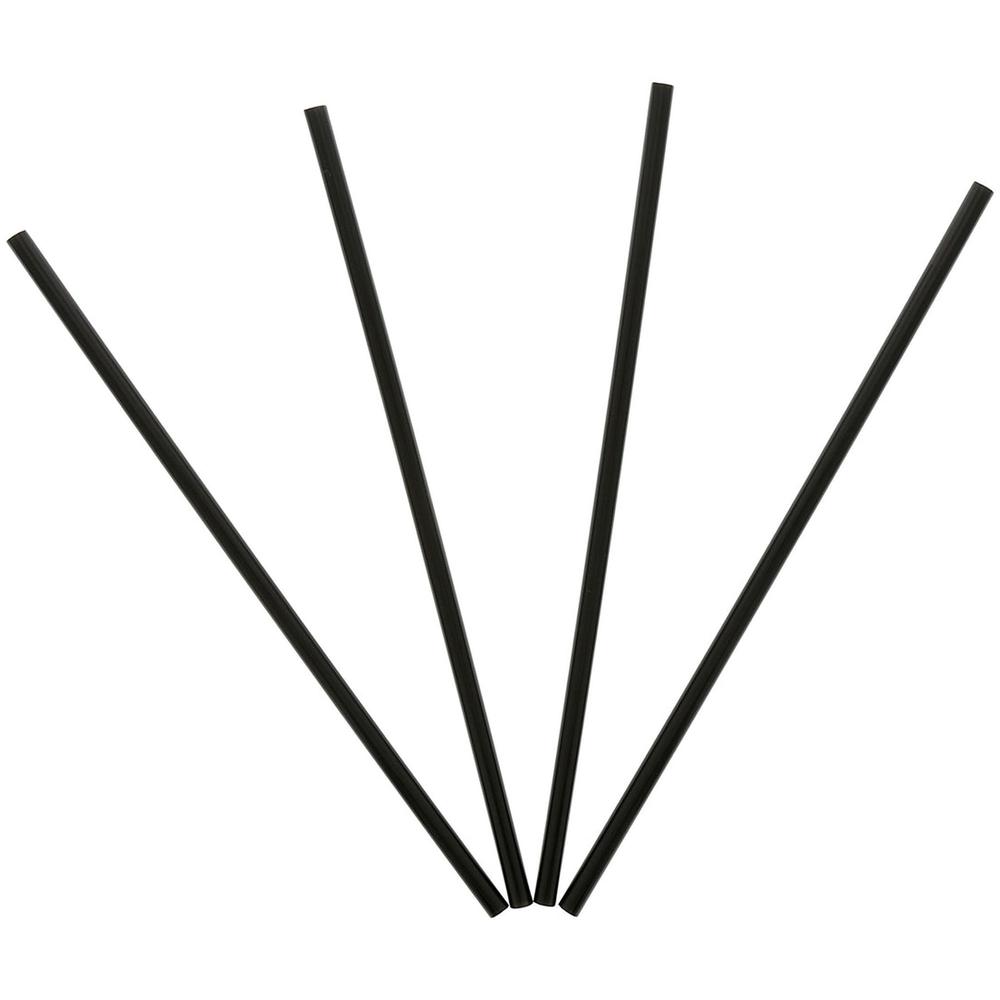 Banyan Black Straws - Unwrapped - 7.8" Length - 2500 / Carton - Black. Picture 1