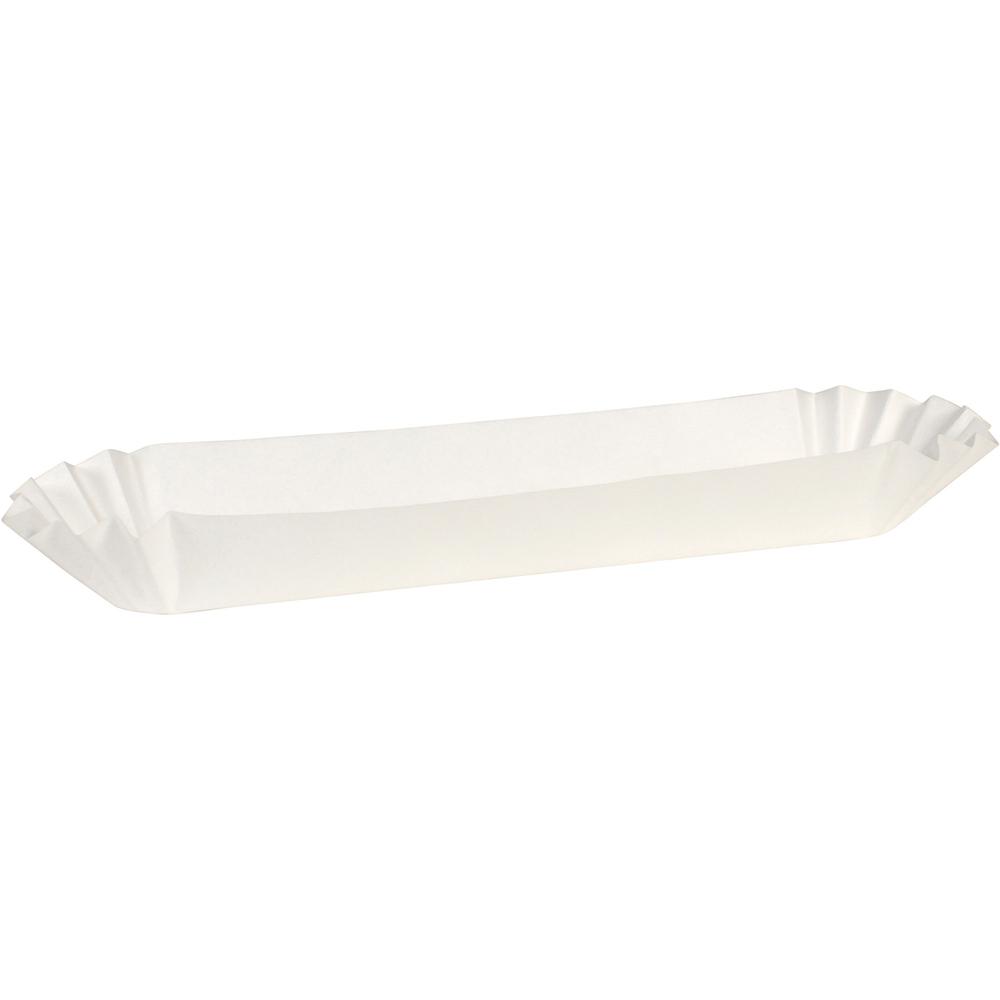 SEPG Hoffmaster 10" Fluted Hot Dog Trays - Serving - Disposable - White - Paper Body - 3000 Carton. Picture 1