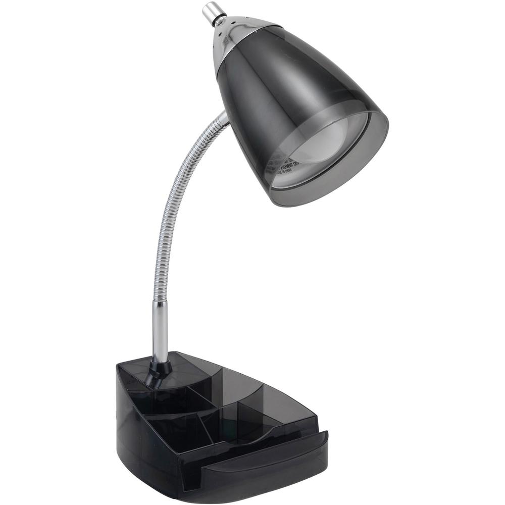 Victory Light V-Light Organizer Desk Lamp - 10 W LED Bulb - Chrome - Flexible Arm - Desk Mountable - Black, Chrome, Translucent - for Desk, Tablet, Phone. Picture 1