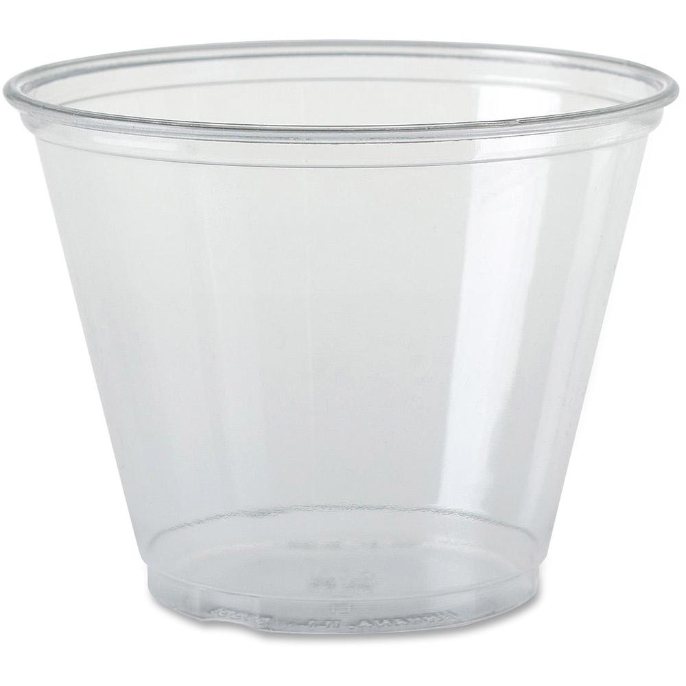 Solo Ultra Clear 9 oz Squat Cold Cups - 50.0 / Pack - 20 / Carton - Clear - Plastic, Polyethylene Terephthalate (PET) - Cold Drink, Frozen Drinks, Iced Coffee, Beer, Smoothie. Picture 1