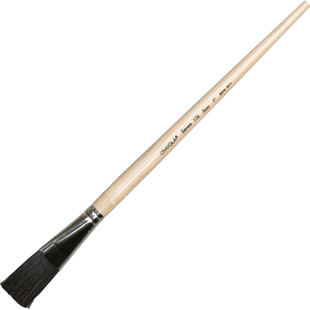 Crayola No. 178 Nylon Easel Brush - 4 Brush(es) - No. 178 - 1" Wood - Aluminum Ferrule. Picture 1