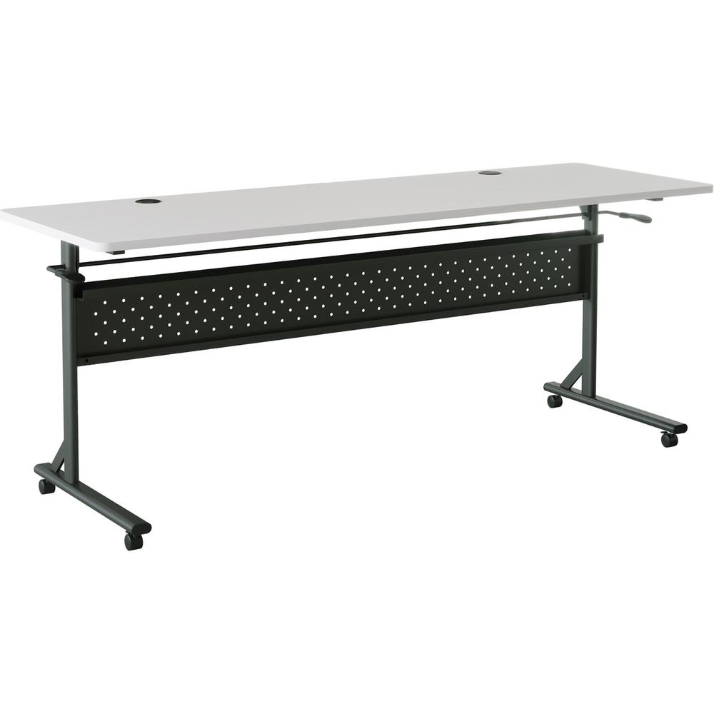 Lorell Shift 2.0 Flip and Nesting Mobile Table - Laminated Rectangle Top - 72" Table Top Length x 24" Table Top Width x 1" Table Top Thickness - 29.50" HeightAssembly Required - Gray - 1 Each. Picture 1