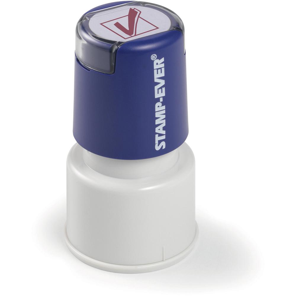 Trodat Pre-inked Check Mark Icon Stamp - Text Stamp - "RECEIVED" - 0.75" Impression Diameter - 50000 Impression(s) - Red - 1 Each - TAA Compliant. Picture 1