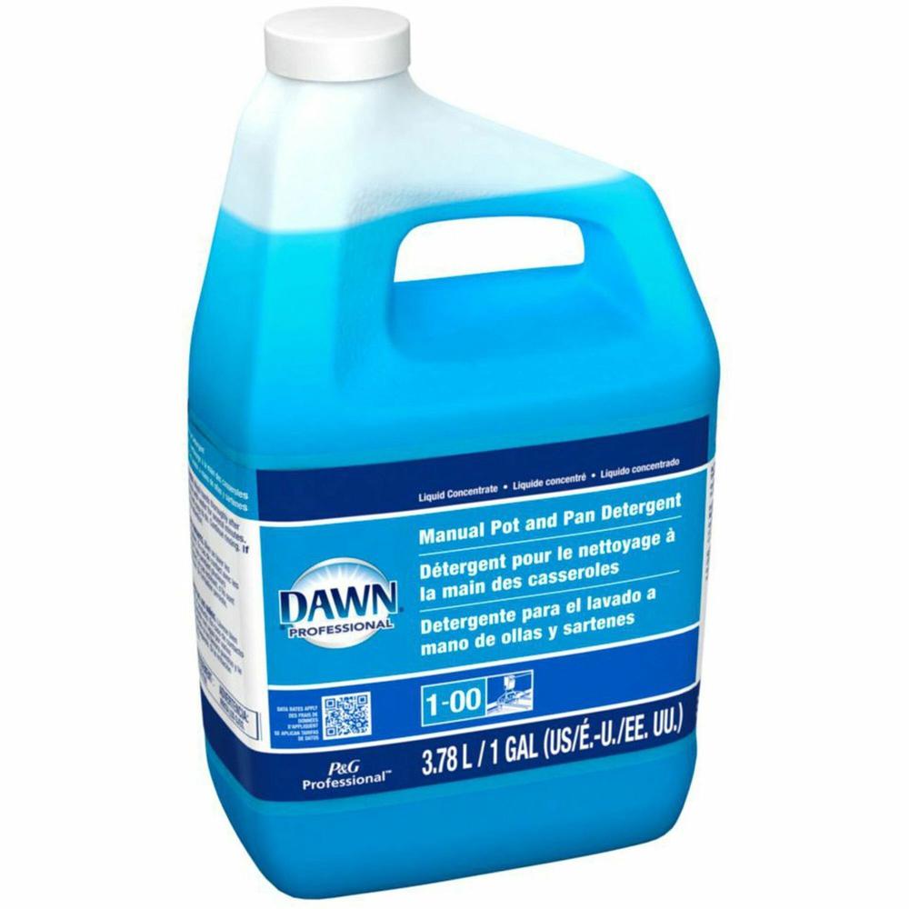 Dawn Manual Pot/Pan Detergent - Concentrate Liquid - 128 fl oz (4 quart) - Original Scent - 4 / Carton - Blue. Picture 1