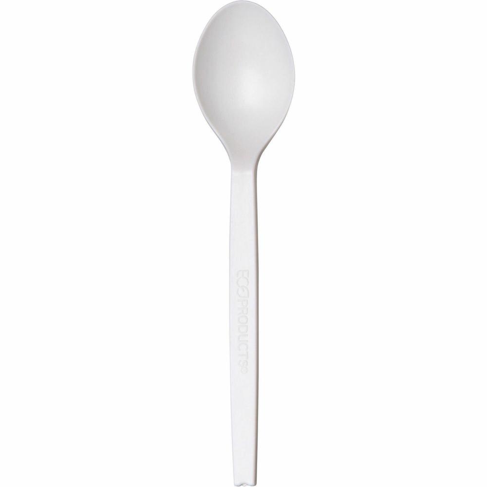 WNA 7" Plant Starch Spoons - 50 / Pack - 20/Pack - Spoon - Breakroom - Beige. Picture 1