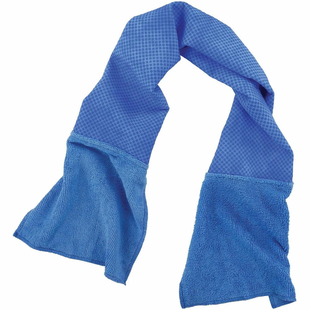 Ergodyne 6604 Multipurpose Cooling Towel - Blue - Polyvinyl Alcohol (PVA), MicroFiber - 1 Each. Picture 1