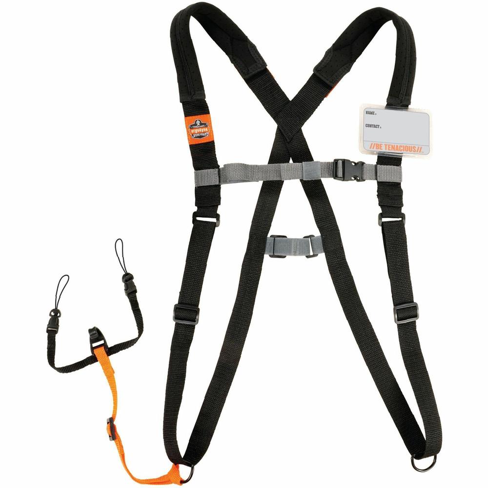 Ergodyne 3138 Padded Bar-code Scanner Harness - 1 Each - Small (S) - Hook & Loop Attachment - Black. Picture 1