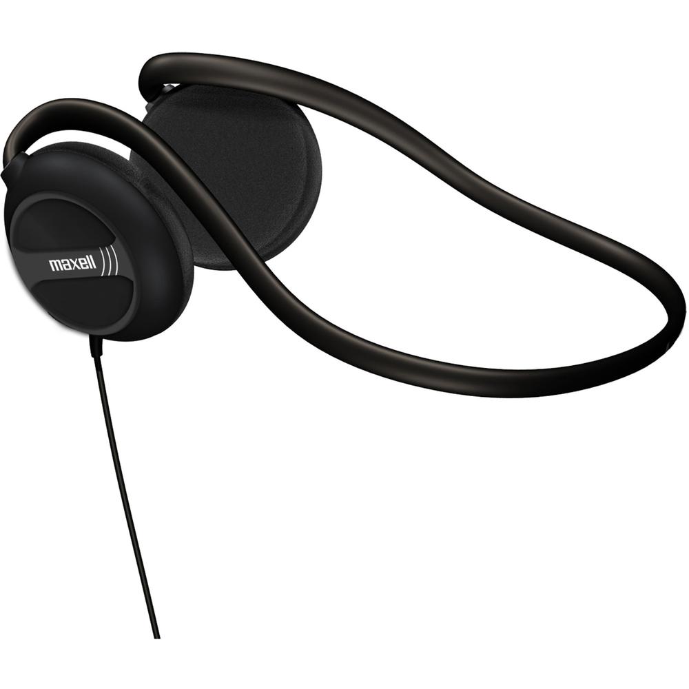 Maxell Stereo Neckbands - Stereo - Black - Mini-phone (3.5mm) - Wired - 32 Ohm - 16 Hz 24 kHz - Nickel Plated Connector - Behind-the-neck - Binaural - Ear-cup - 1. Picture 1