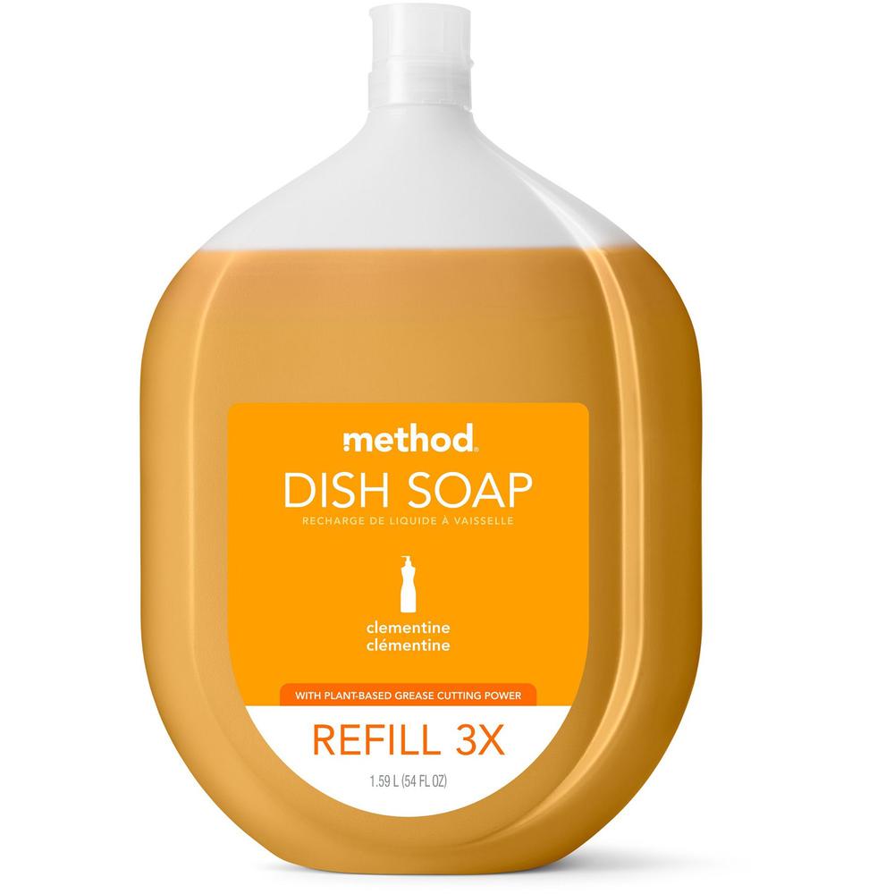 Method Dish Soap Refill - Liquid - 54 fl oz (1.7 quart) - Clementine Scent - 1 Each - Orange. Picture 1