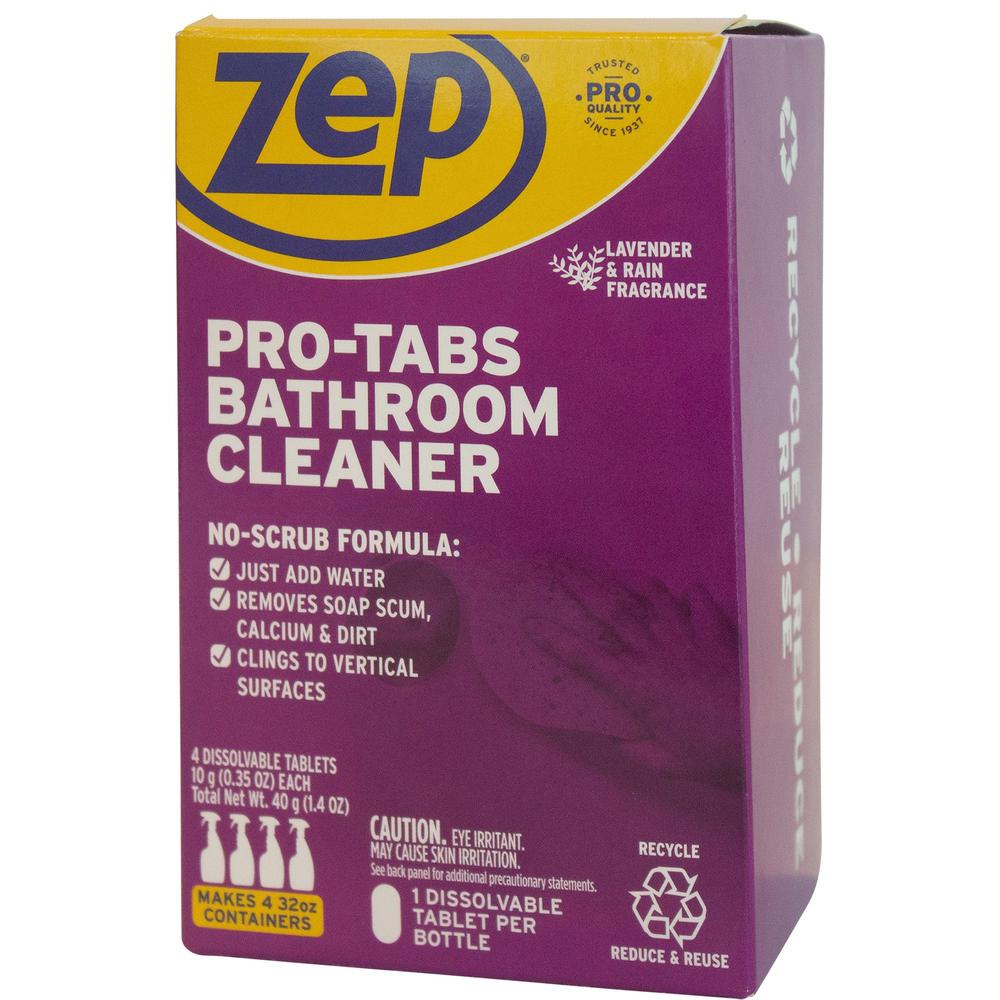 Zep Pro-Tabs Bathroom Cleaner Tablets - Concentrate Tablet - 32 oz (2 lb) - 4 / Box - Purple. Picture 1