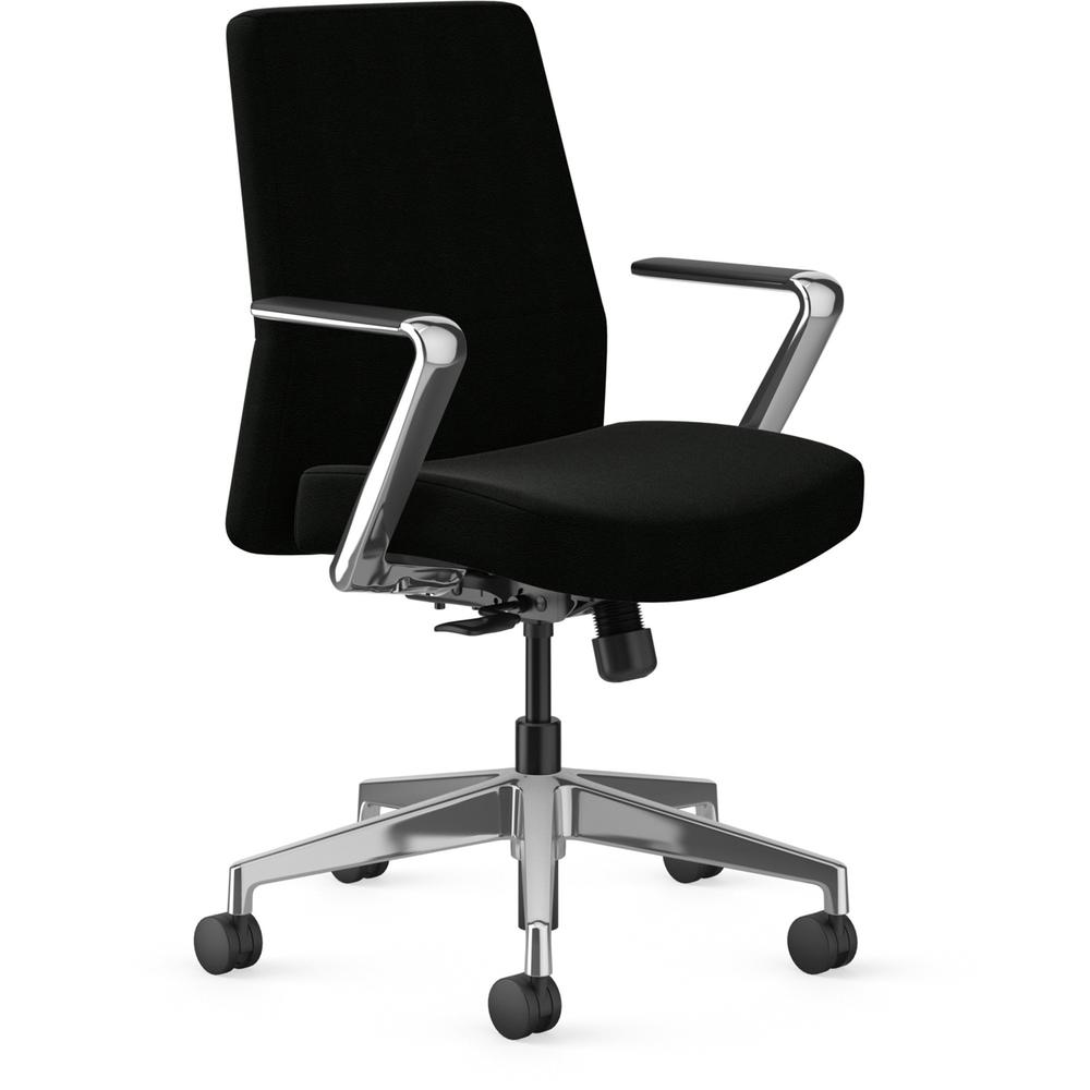 HON Cofi Managerial Chair - Mid Back - 5-star Base - Black - Armrest - 1 Each. Picture 1