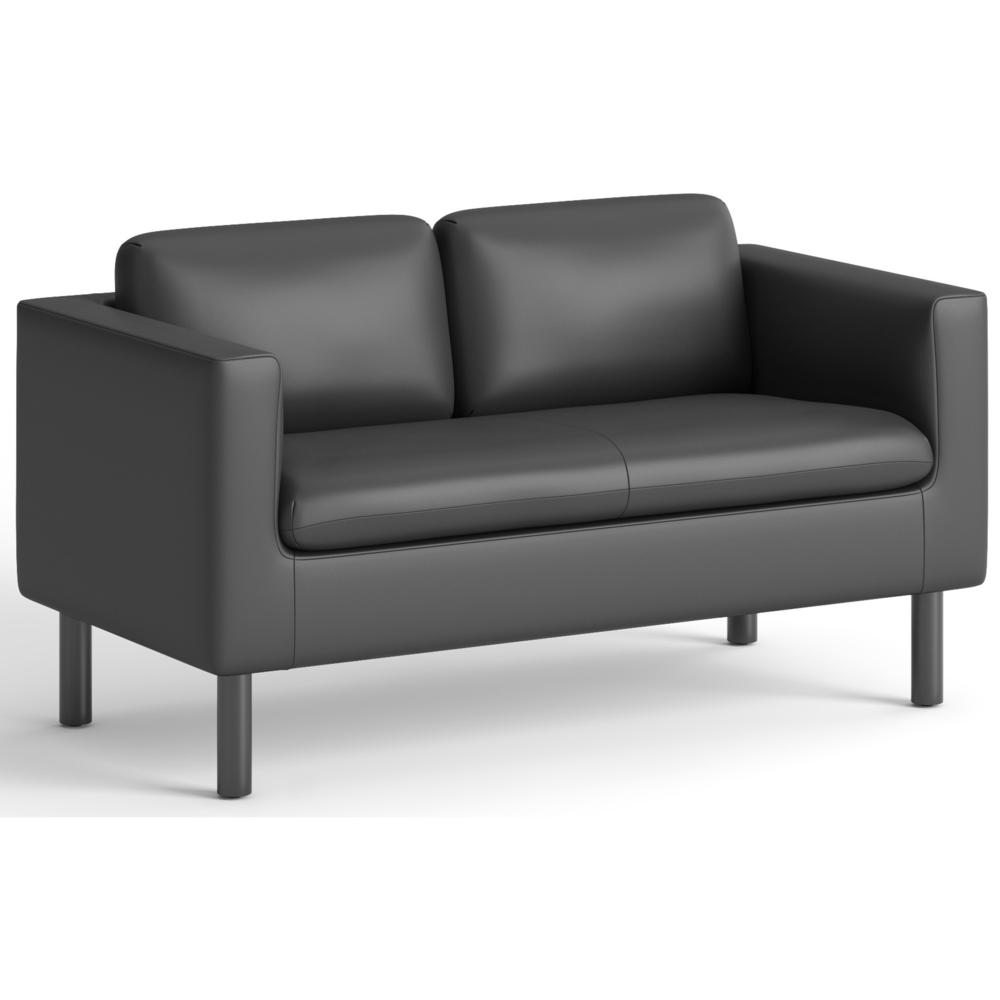HON Parkwyn Loveseat - 53.5" x 26.8" x 29" - Material: Polyurethane - Finish: Black. The main picture.