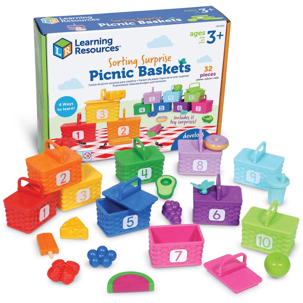 Learning Resources Sorting Surprise Picnic Baskets - Skill Learning: Counting, Color, Sorting, Fine Motor, Motor Skills - 3-7 Year - 32 Pieces - Multi. Picture 1